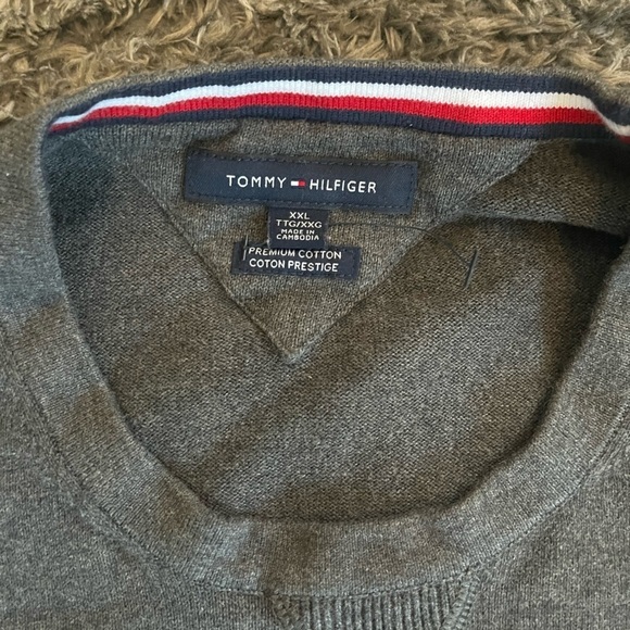 Tommy Hilfiger grey 100% cotton pullover sweater XXL - Picture 4 of 7